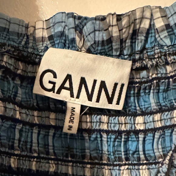 Ganni designer Blue Plaid Women's Dress - Picture 6 of 9
